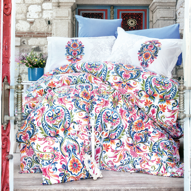 Picture of Family Bed Coverlet  Set, Printed Cotton Touch 70% Cotton double  3 Pieces Size 240 x 240 model 145