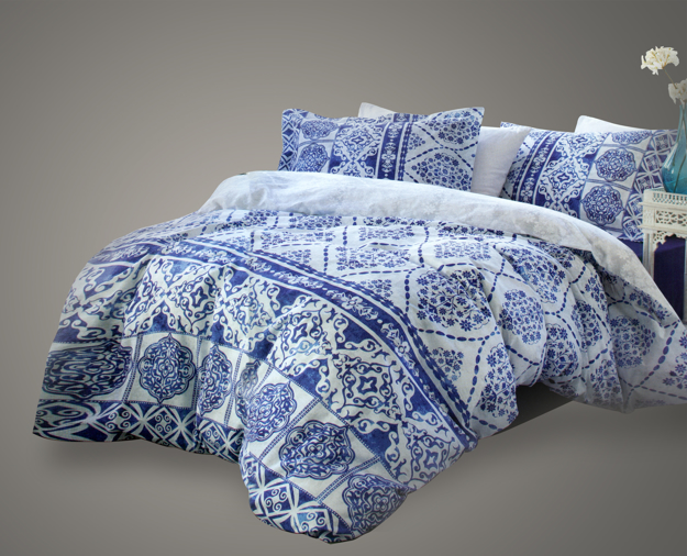 Picture of Family Bed Coverlet  Set, Printed Cotton Touch 70% Cotton double  3 Pieces Size 240 x 240 model 180