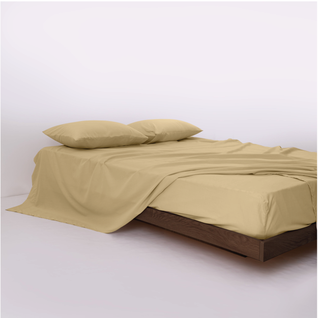 Picture of BedNHome Flat bed sheet set- Tan Double