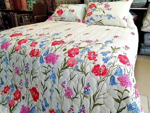 Picture of Family bed Coverlet  set, 100% cotton double 3 pieces, size 240 x 240 Model 1014