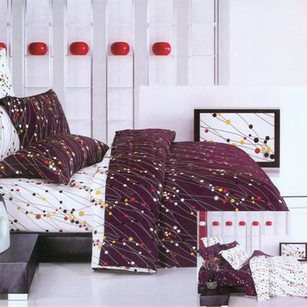 Picture of Family Bed Bedding Set Cotton Satin 4 Pieces double  Elastic Size180 x 200 model 4009