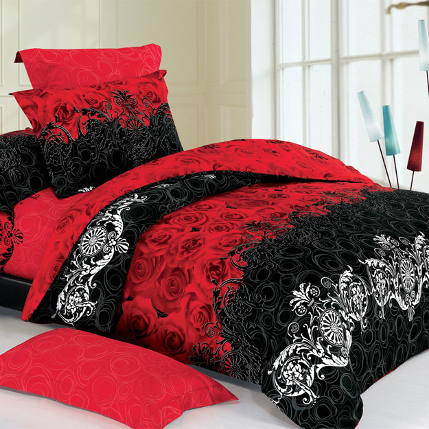 Picture of Family Bed Bedding Set Cotton Satin 4 Pieces double  Elastic Size180 x 200 model 4011