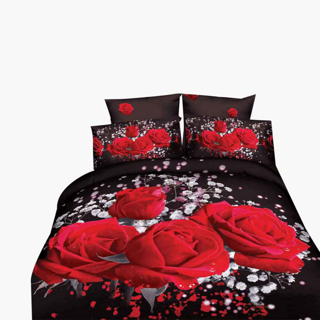 Picture of Family Bed Bedding Set Cotton Satin 4 Pieces double  Elastic Size180 x 200 model 4012