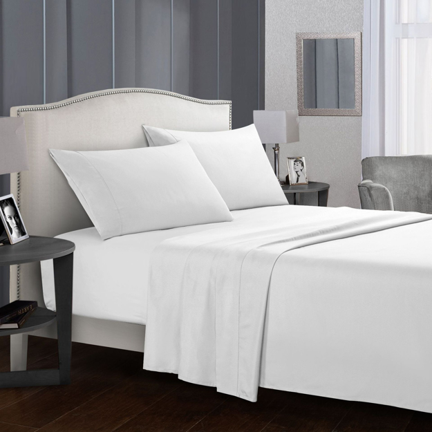 Picture of BedNHome Fitted bed sheet set- White 200 cm