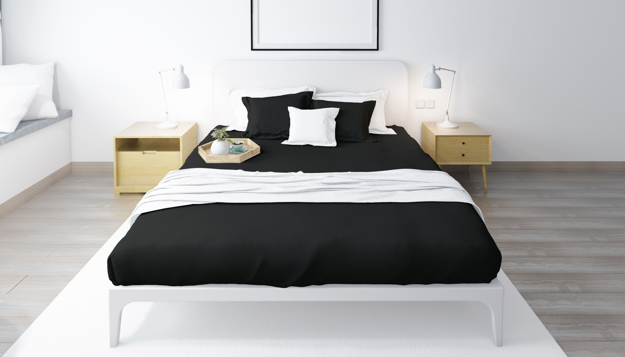 Picture of BedNHome Fitted bed sheet set- Black 100 cm
