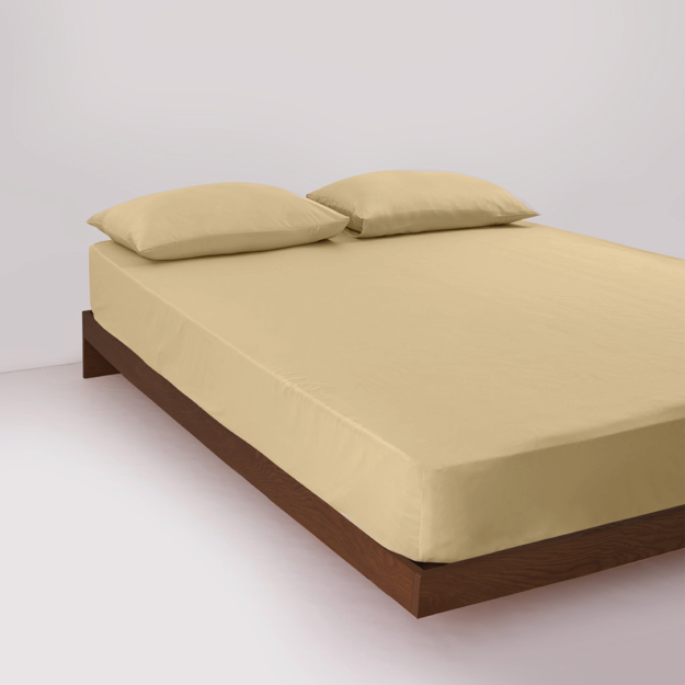 Picture of BedNHome Fitted bed sheet set- Tan 100 cm